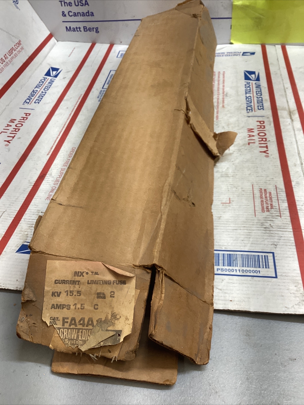 McGraw-Edison NX FA4A1 Current-Limiting Fuse 15.5kV Max 1.5 C Amps ED4U #3230