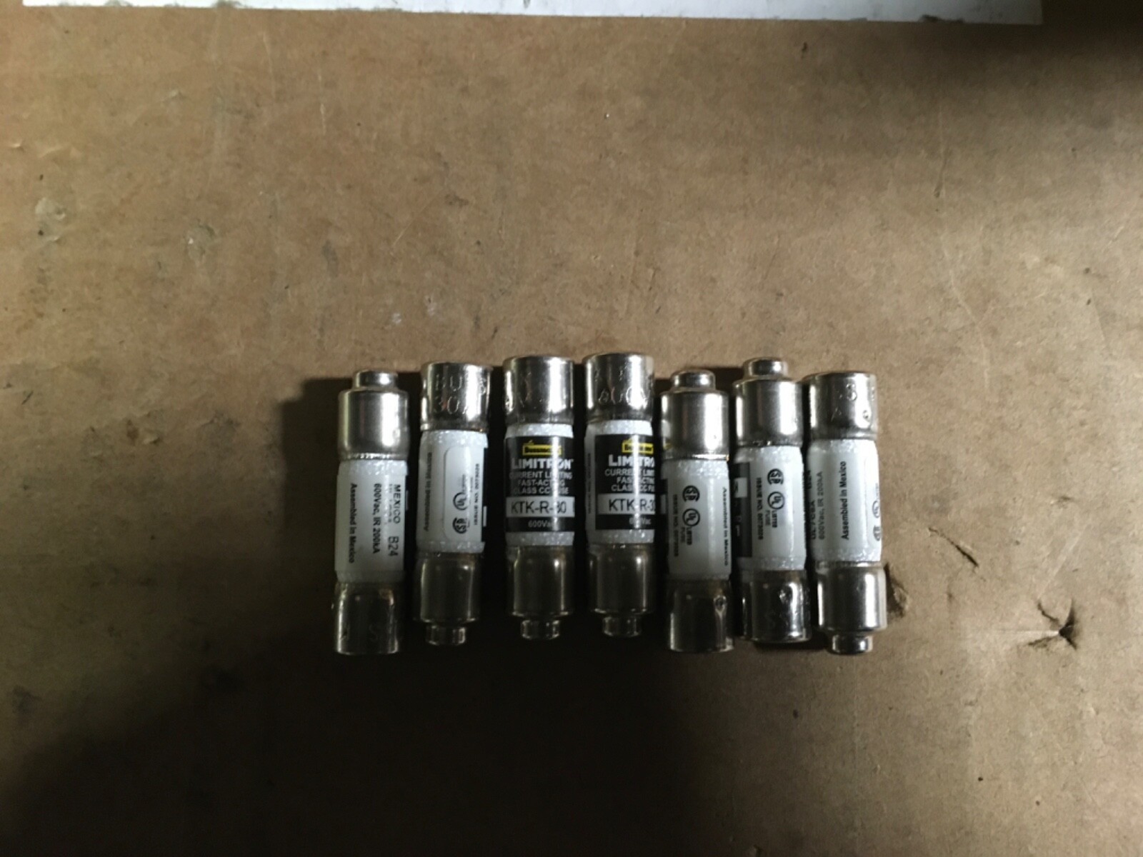 Bussmann fuses, 7pcs, KTK-R-30, NOS, LG-848