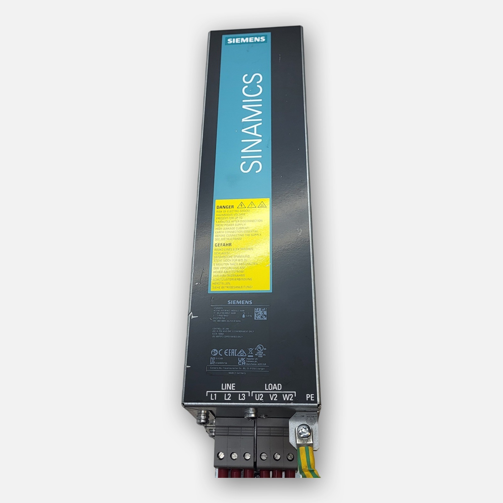 SIEMENS 6SL3100-0BE21-6AB0 ACTIVE INTERFACE MODULE 380-480V 26-21A 47-63HZ