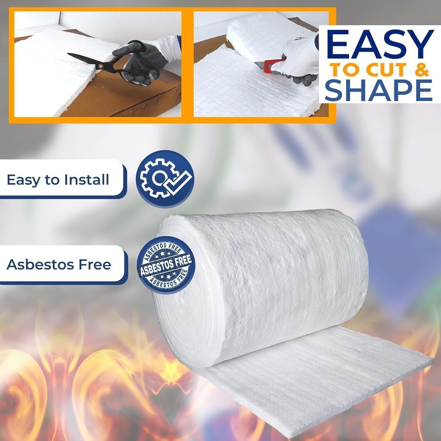 1″ Ceramic Fiber Insulation Blanket 2400F 8# High Temp Insulation 24″ X 25′
