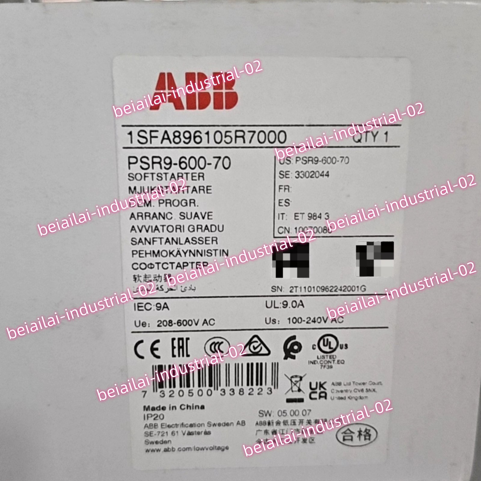 ABB Soft Starter PSR9-600-70#1pcs new in box
