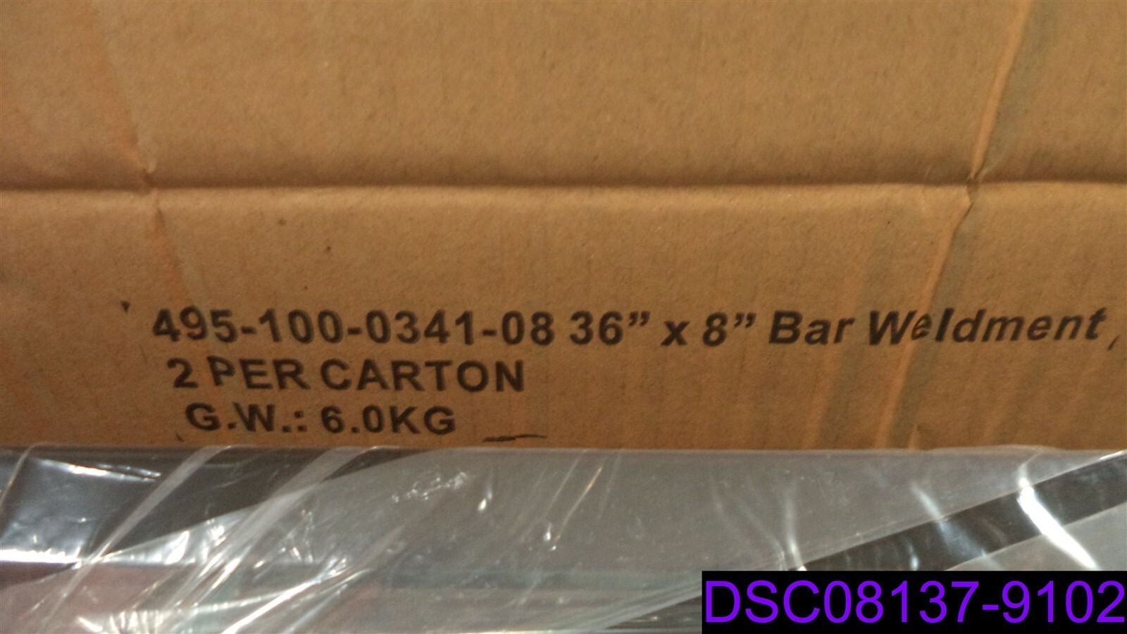 Qty = 1 Box of 2: Bar Weldment 36″ x 8″ P/N 495-100-0341-08