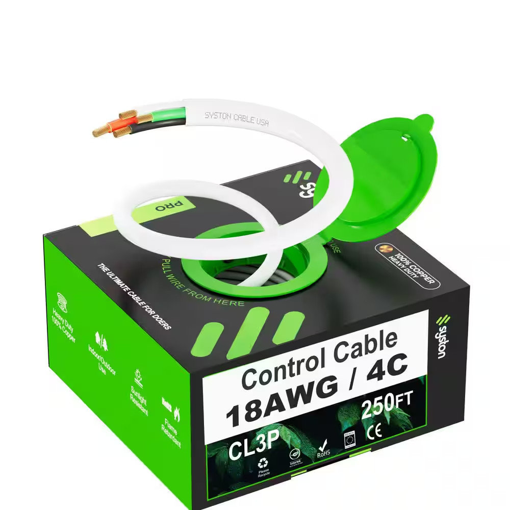 250 Ft. 18/4 White Cmp/Fplp/Cl3P-Plenum Rated Stranded-Unshielded 100% Bare Copp