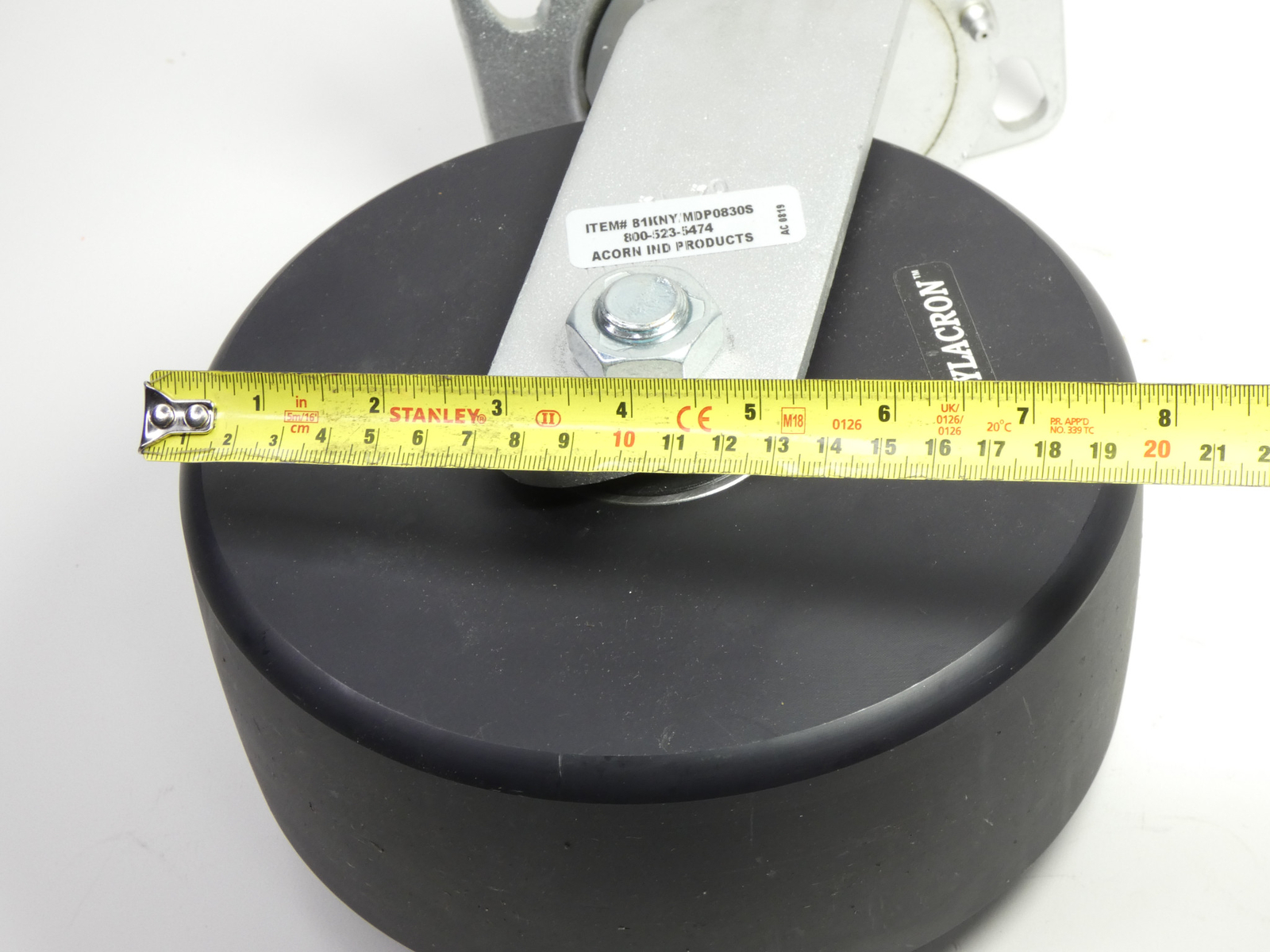 Acorn 81KNY/MDP0830S Nylacron Wheel Caster 8″ x 3-1/4″ – NEW Surplus!