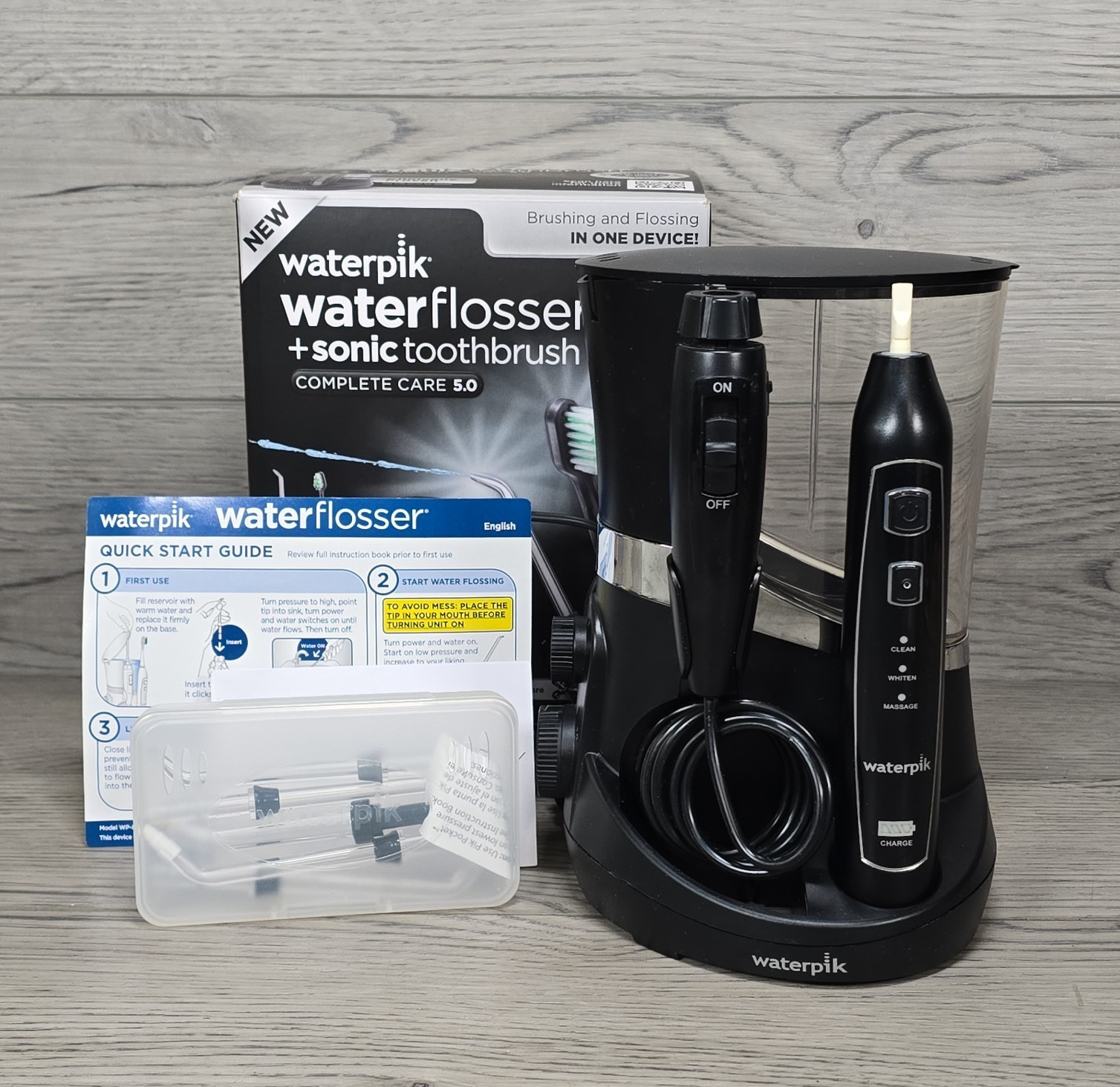 Waterpik Sonic 5.0 (WP-862W) Complete Care Water Flosser + Sonic Toothbrush
