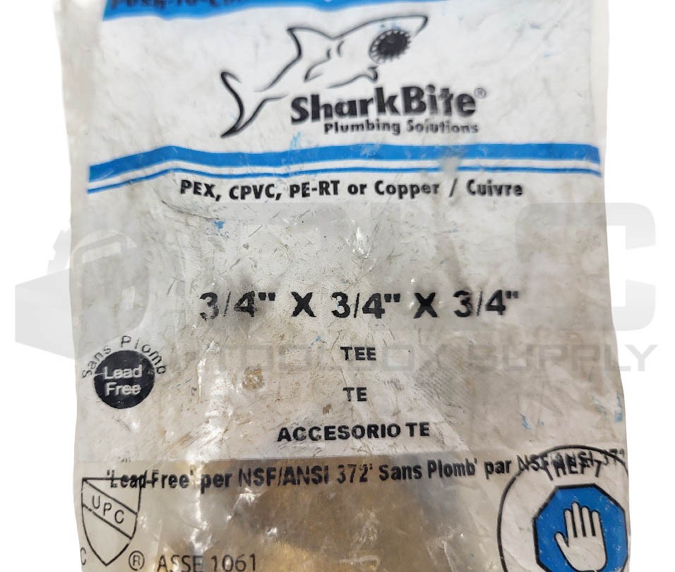 LOT OF 3 NEW SEALED SHARKBITE U370LFA TEE 3/4” X 3/4” X 3/4”