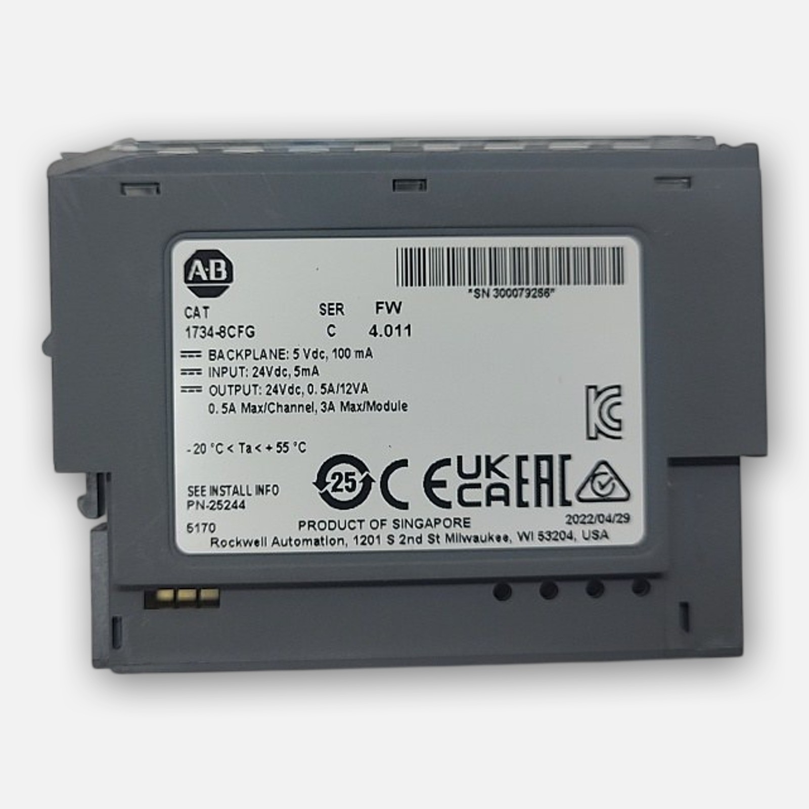 ALLEN BRADLEY 1734-8CFG /C DIGITAL I/O MODULE 24VDC