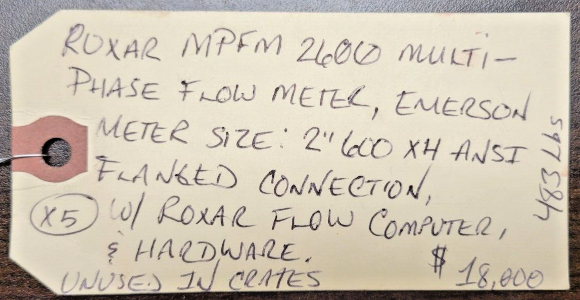 ⚡EMERSON ROXAR 2600 MULTI-PHASE FLOW METER PESSCO IS OFFERING 1 G102023-1-5 🗽