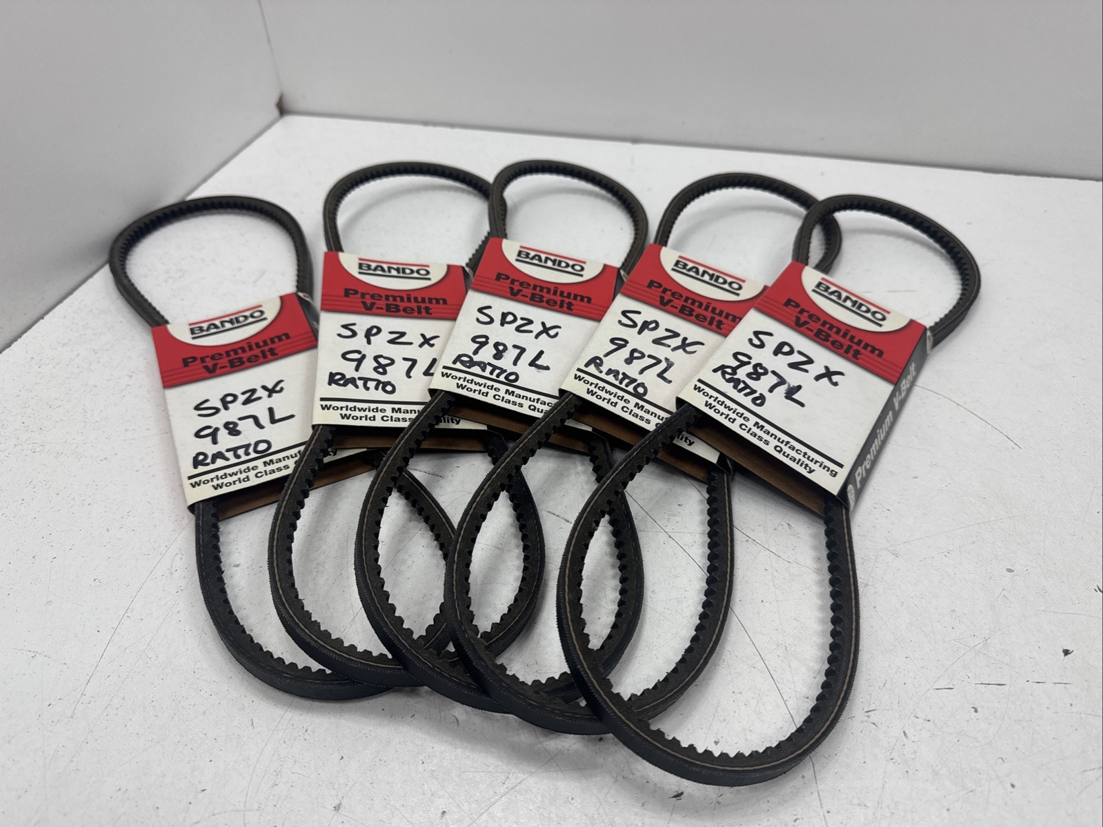 (Qty.5) Bando Power King SPZX987L , SPZ-X-987L , SPZX-987-LD , Cogged V-belts