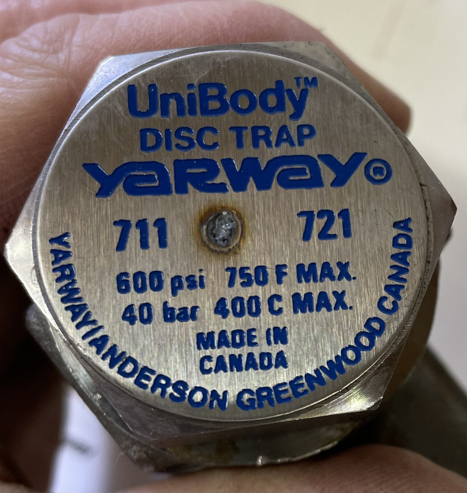 YARWAY 711/721 Unibody Disc Steam Trap 1/2″ Socket Weld Strainer & Blowoff Valve