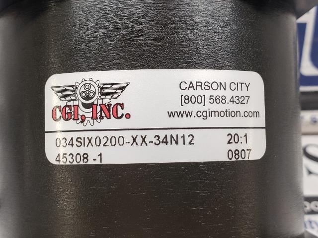 CGI INC 20:1 Gearbox – 034SIX0200-XX-34N12 w/Warranty