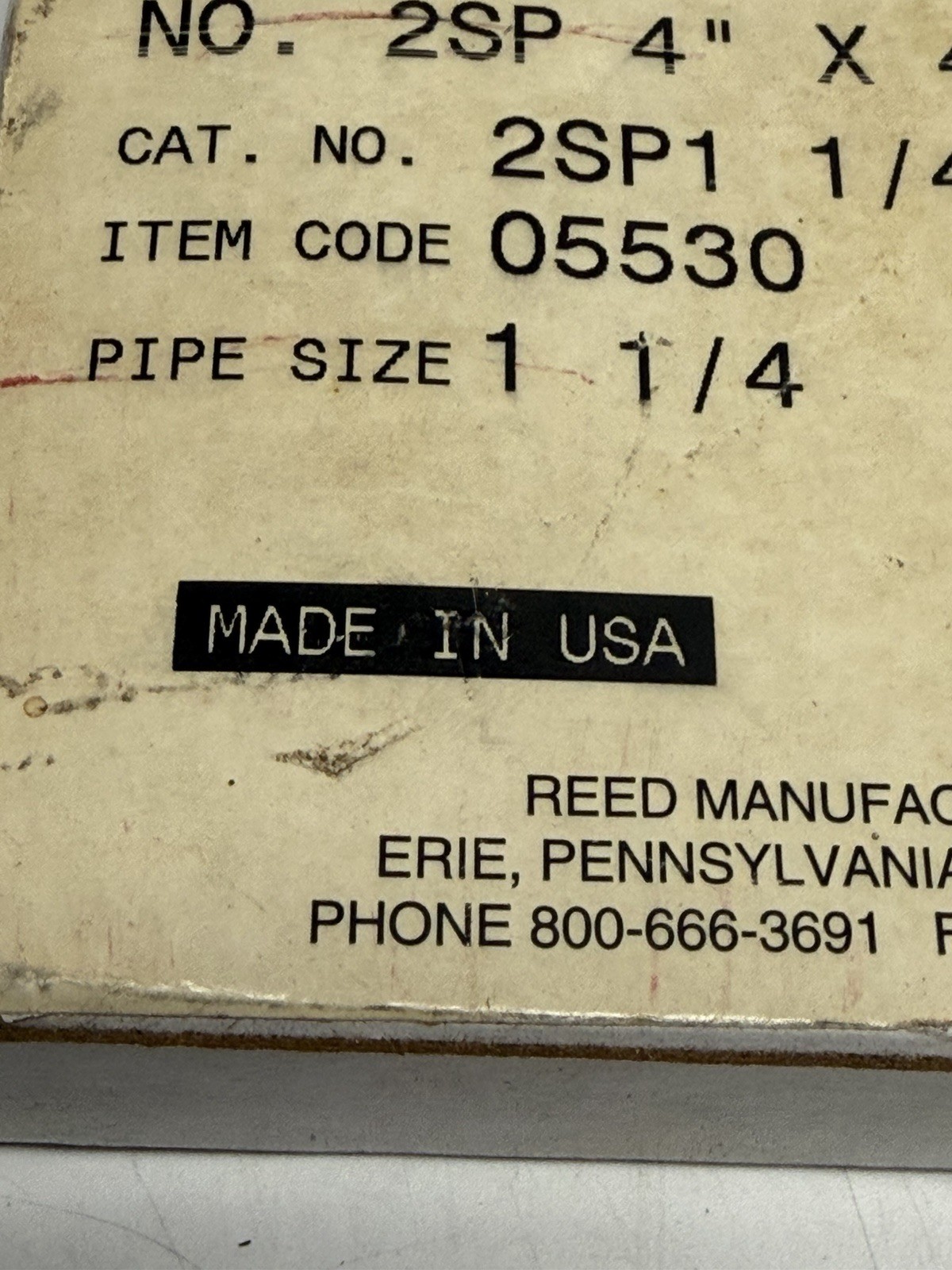 VINTAGE FACTORY SEALED Reed 425p 4″ X4″ 2SP 1/4″ code 05530 1 1/4″ NPT