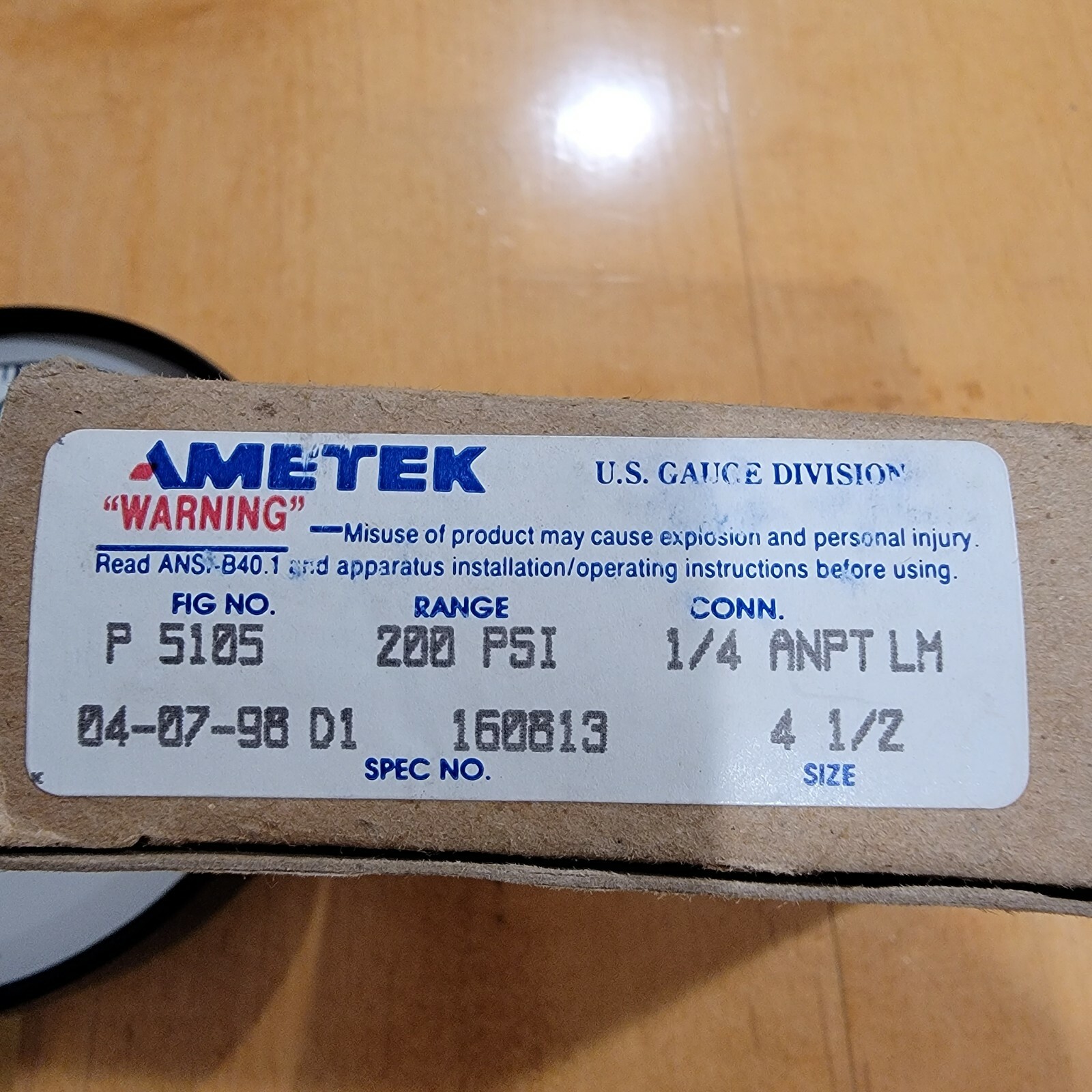 Ametek USG P 5105 Pressure Gauge 0-60 PSI