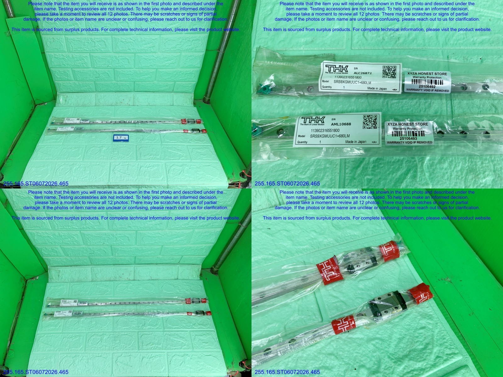 THK SRS9XGMUUC1+680LM, 1 unit Linear Motion Guide as in photos, sn:NEWinBAG SALE