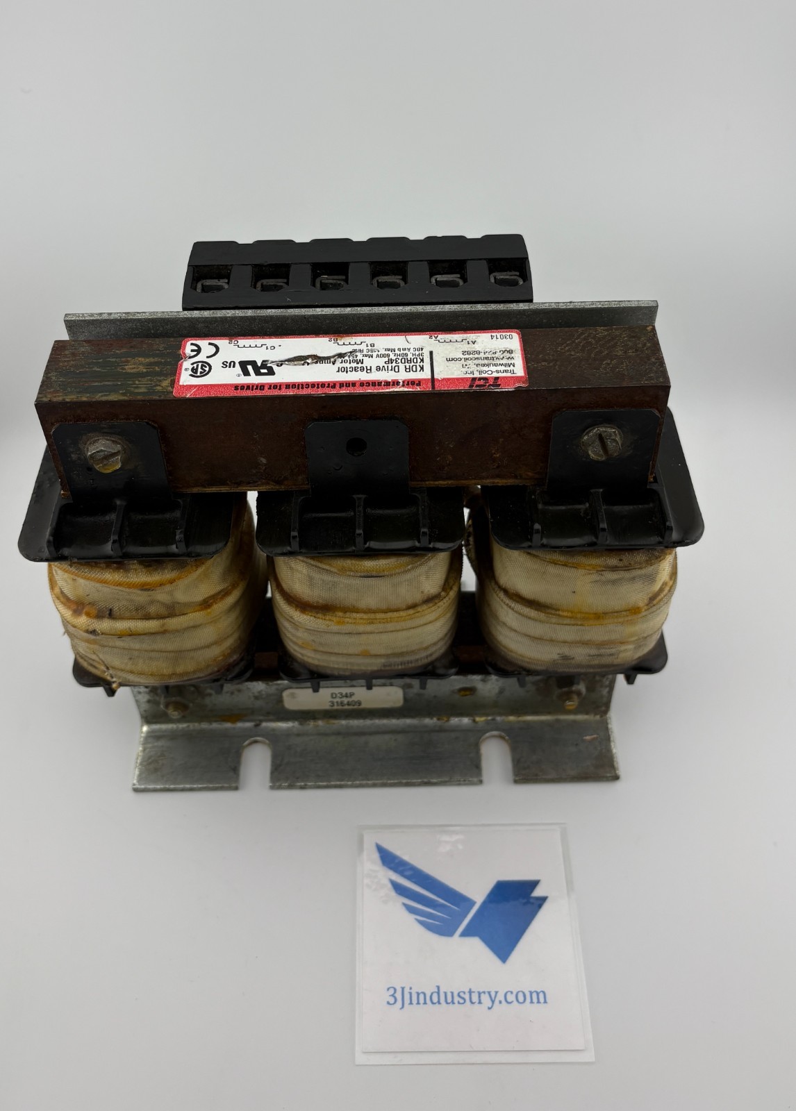 Trans-Coil KDRD34P KDR Drive Reactor 3 Phase 600V 34A Line Reactor Choke