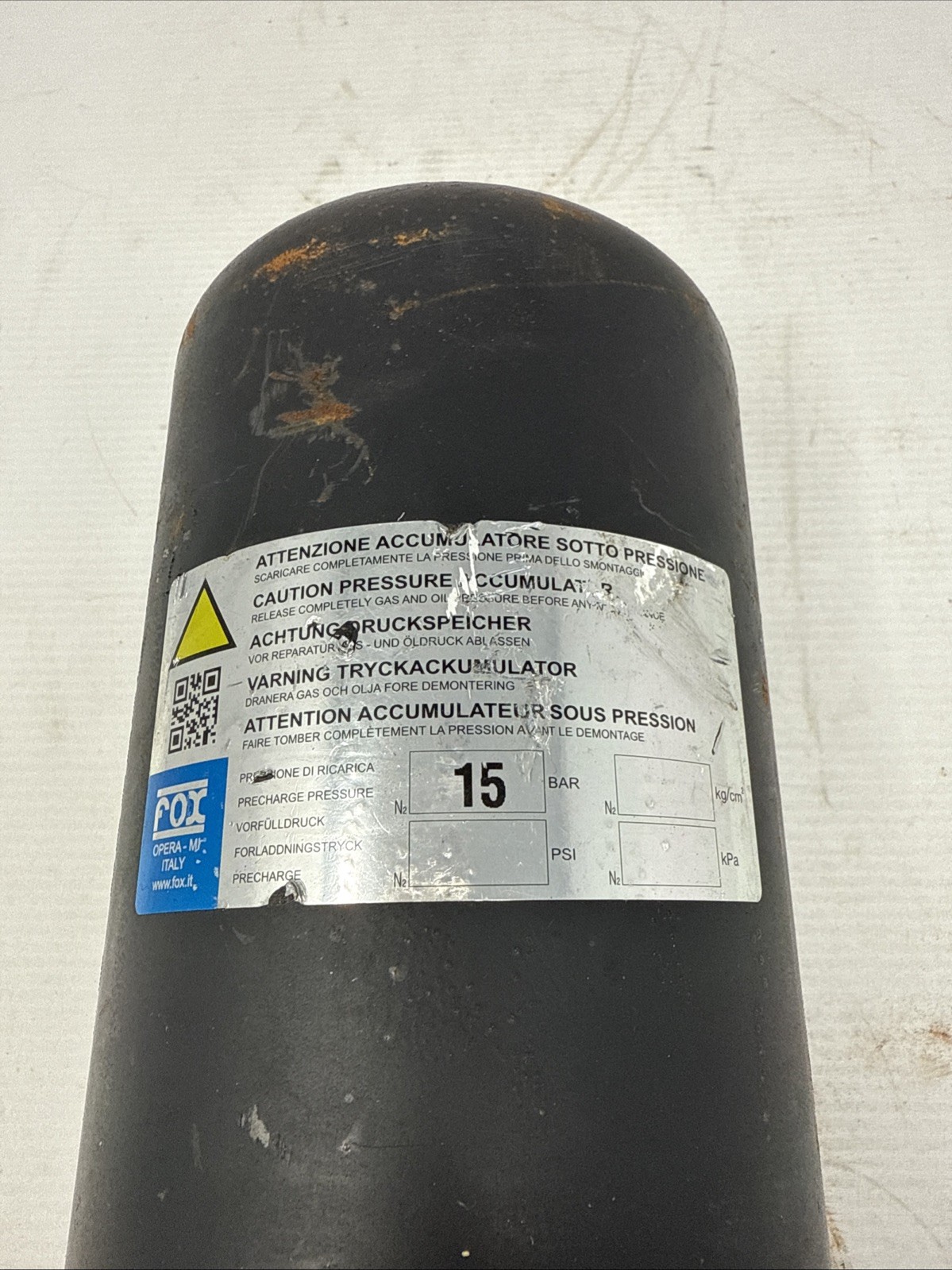 Fox H1500LT Hydraulic Accumulator Membranspeicher 1.5L 250 BAR Made in Italy-NEW