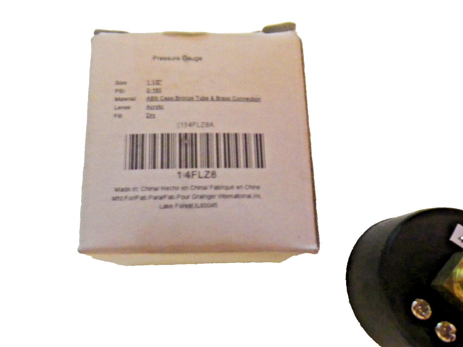 Grainger 4FLZ8A Pressure Gauge 0-160 Dia 1 1/2″ – 1/8″ NPT Back side Connector