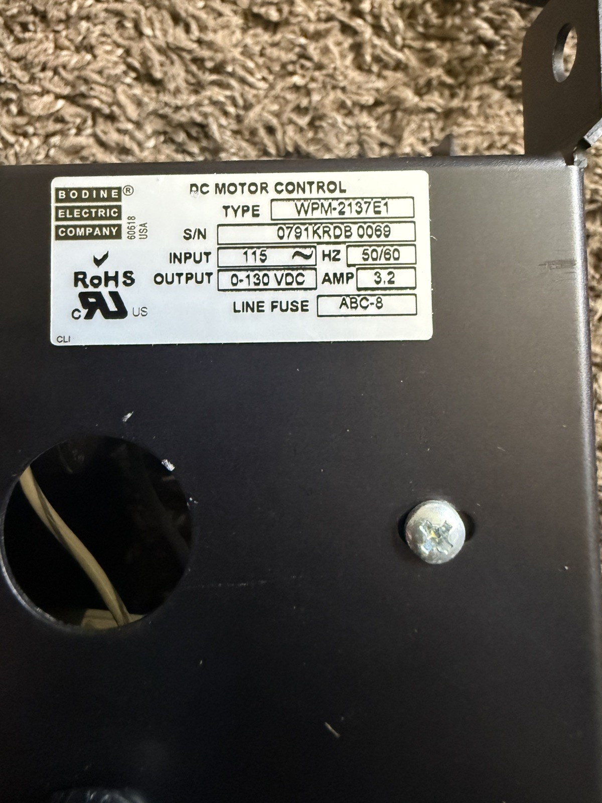 BODINE ELECTRIC WPM-2137E1 115V 2.5A (AS PICTURED) NSNP