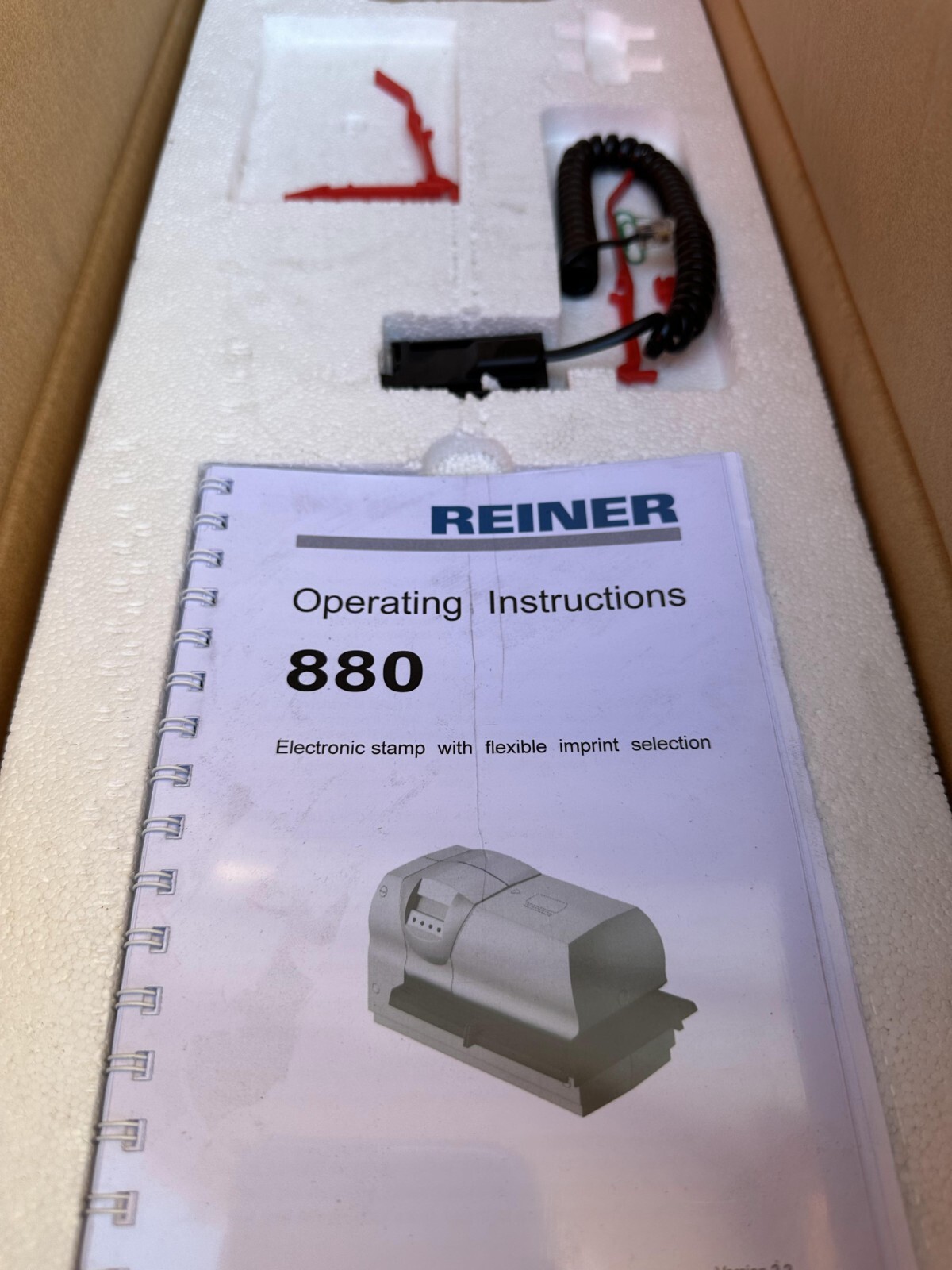 Reiner 880 electronic stamp with Genuine Ribbon Cartridge. Fast free shipping