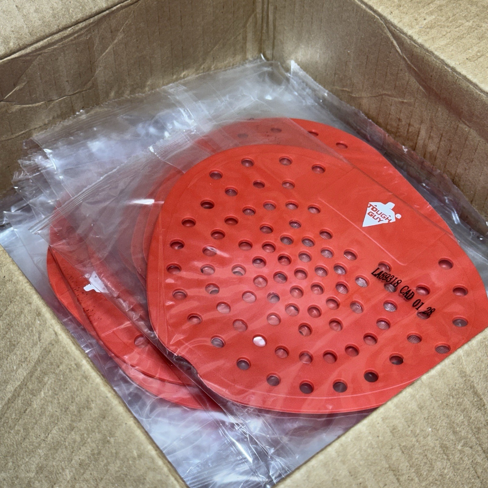 Tough Guy Cherry Red Urinal Screen New (Lot of 59) 2ZXE5A Not In Original Box