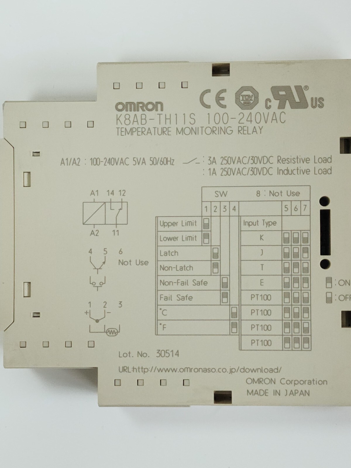 K8AB-TH11S OMRON TEMPERATURE MONITORING RELAY K8AB-TH11S
