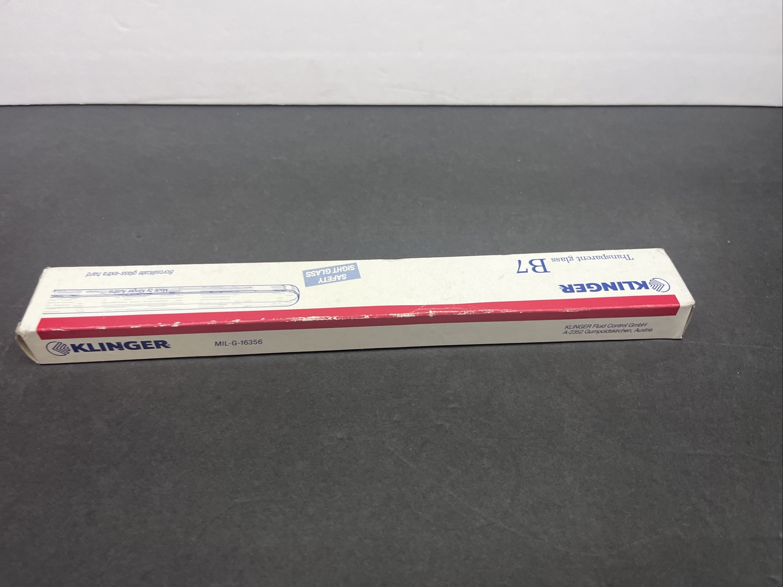 RARE VTG KLINGER MIL-G-16356 TRANSPARENT GLASS B-7 NEW OLD STOCK MADE IN AUSTRIA