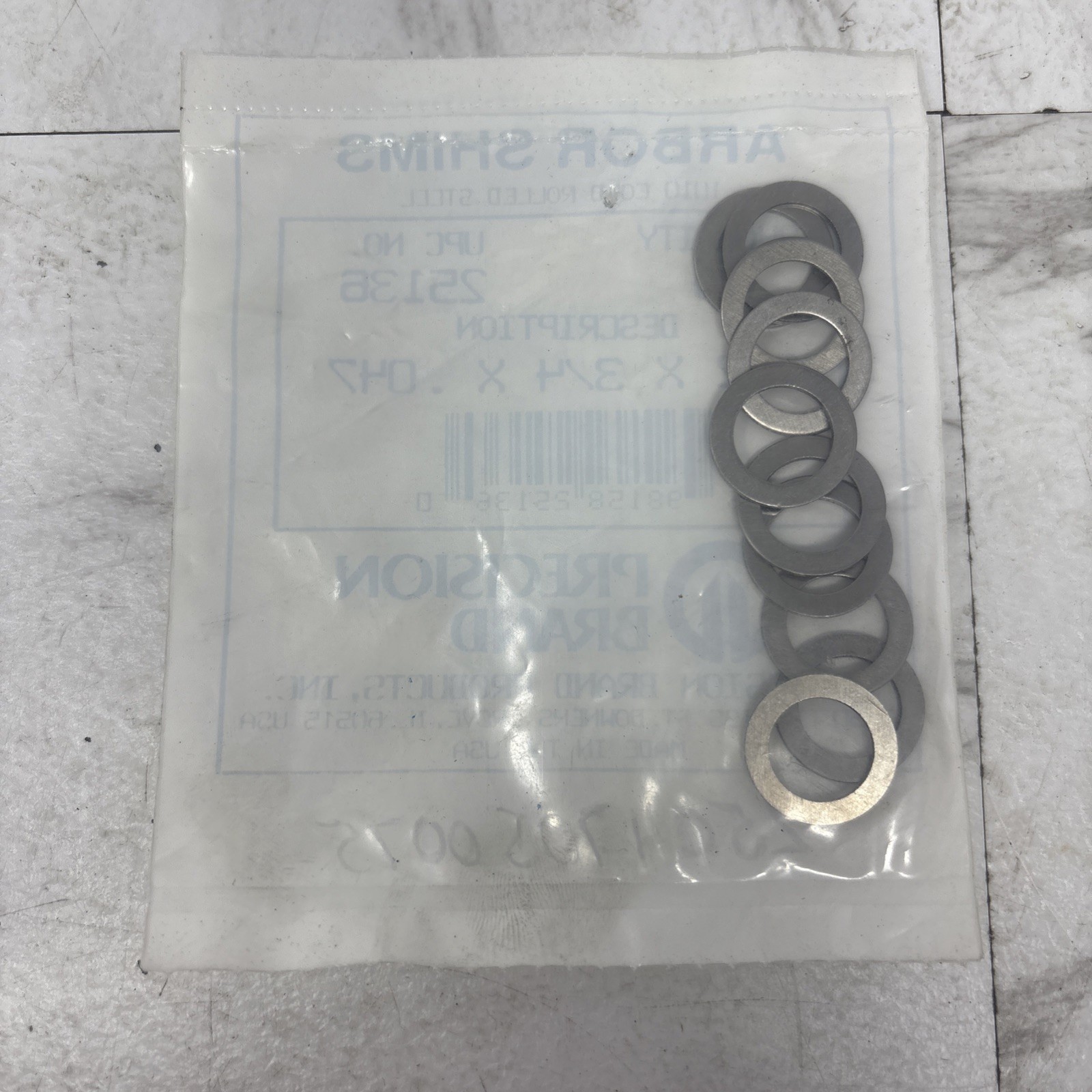Arbor Shims Low Carbon Steel 25136 (10) Packs of 10
