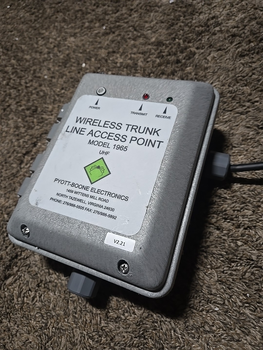 New PBE Pyott Boone Electronics Wireless Trunk Line Access Point Model 1965 UHF