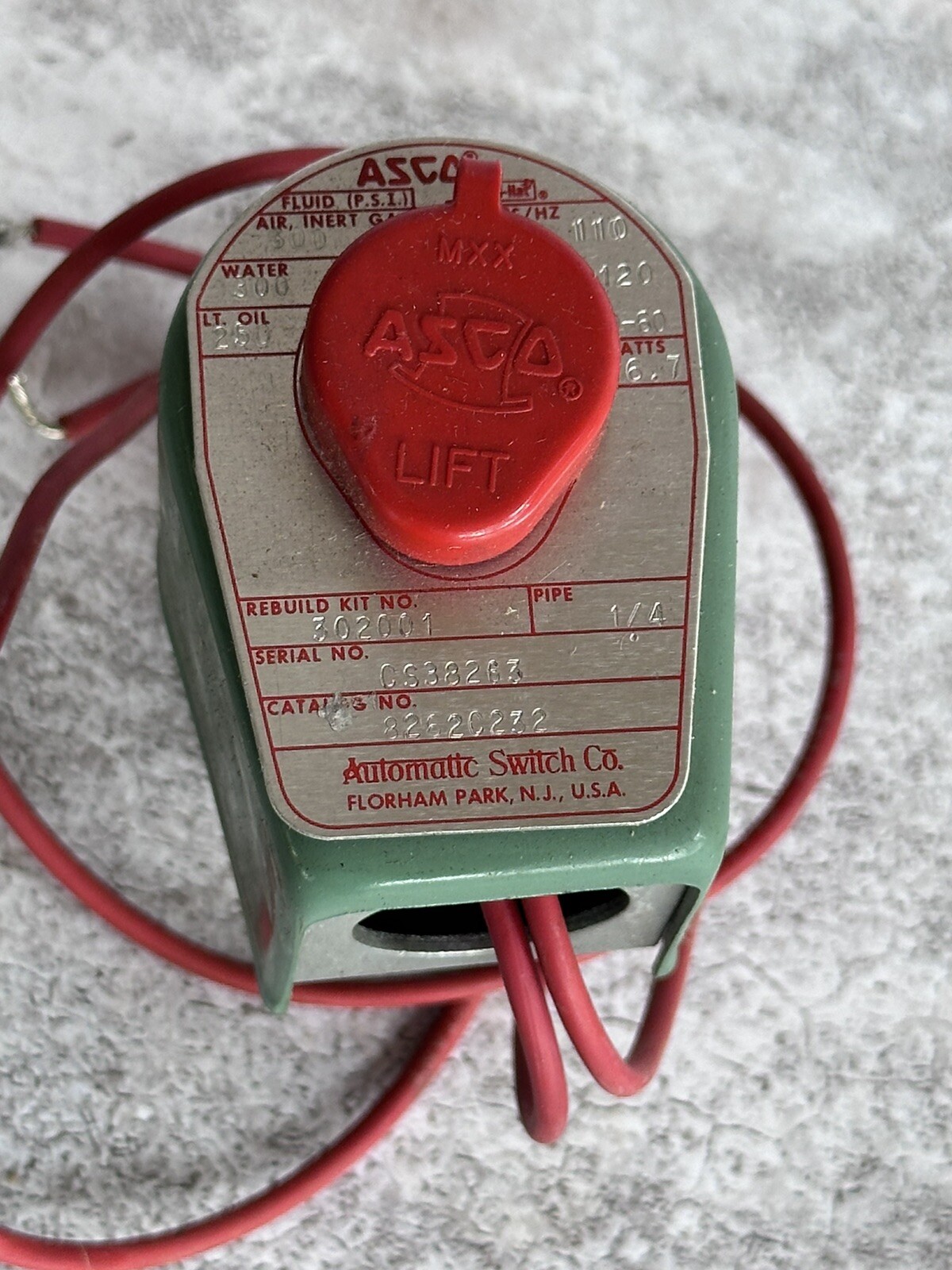 ASCO 8262C232 110/120V 300PSI 1/4″
