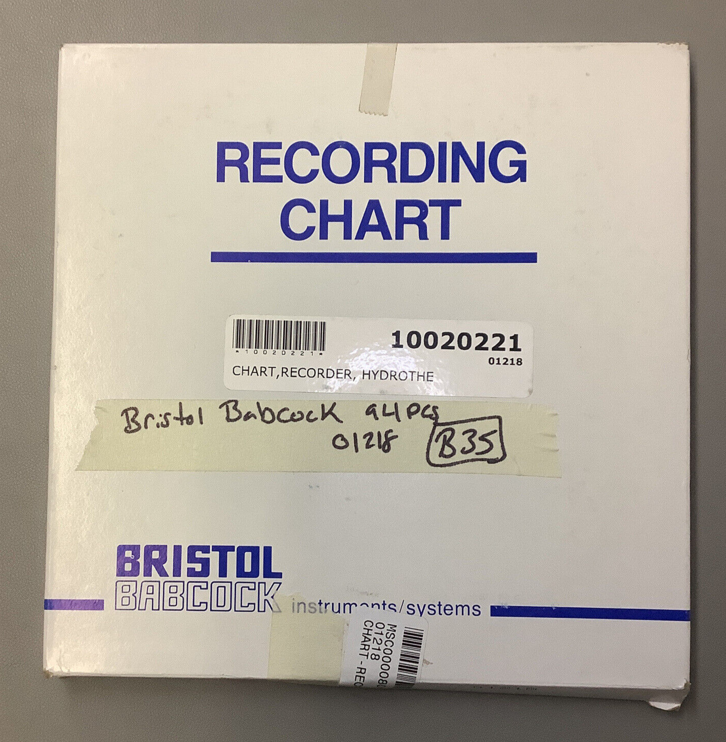 Graphic Controls Bristol Babcock 01218 Circular Recording Chart 94pcs (b35)