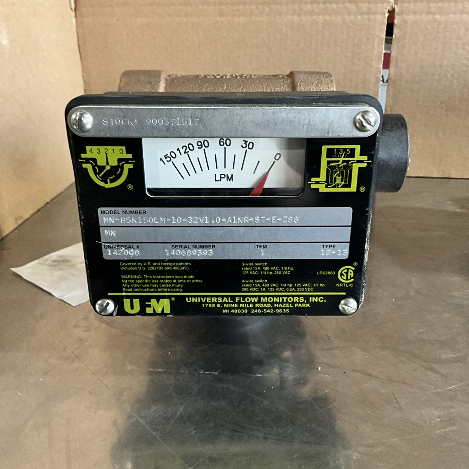 UFM MN-BSK150LM-10-32V1.0-A1NR-ST-E-Z86 MN 142289 LR63883 FLOW RATE