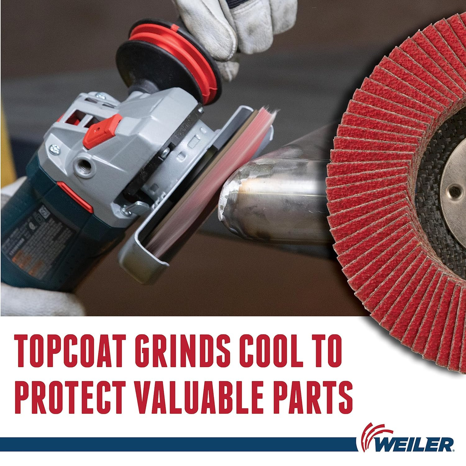 Weiler 50133 Saber Tooth 4-1/2″ 40 Grit Ceramic Flap Disc, 5/8-11 Arbor