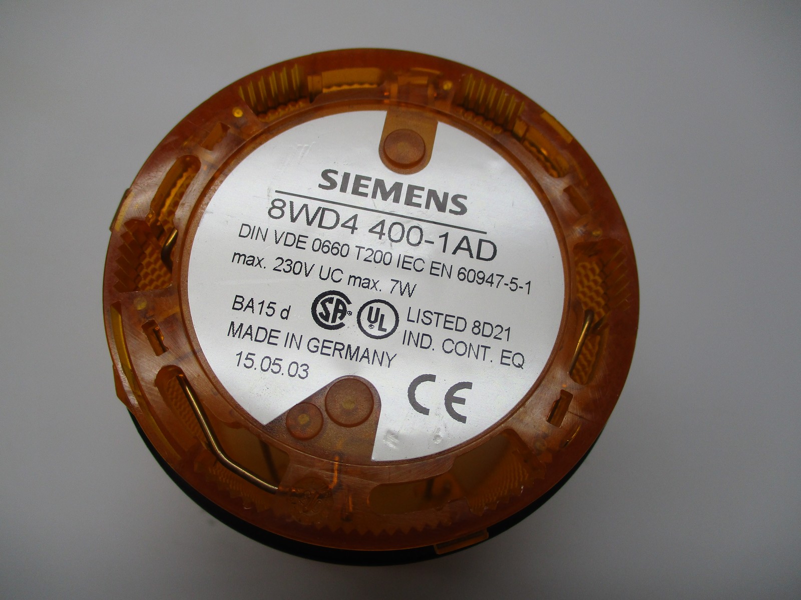 SIEMENS 8WD4400-1AD SIGNALING COLUMN AMBER NSNP
