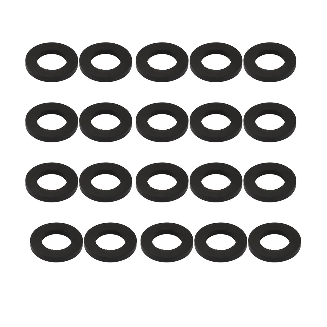 20Pc Black Rubber Round Flat Washer Assortment Size 14x24x3mm Flat Washer