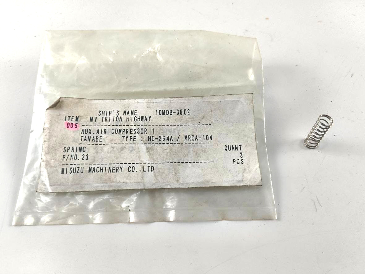 Spring P/N 23 For Tanabe HC-264A / MRCA-104 Compressor Genuine Part (PACK 06)