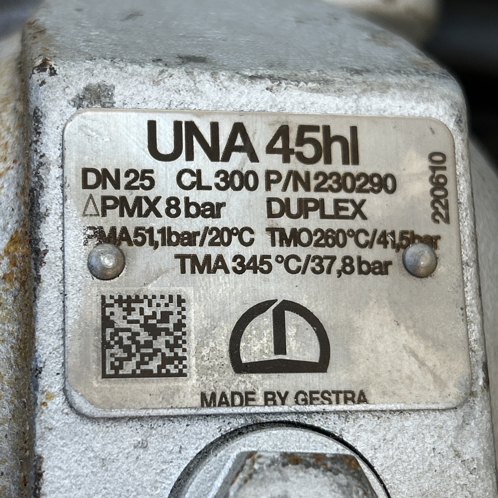 UNA Gestra 1″ Duplex Ball Float Steam Trap 230290 45hl DN25 CL300 New Old Stock