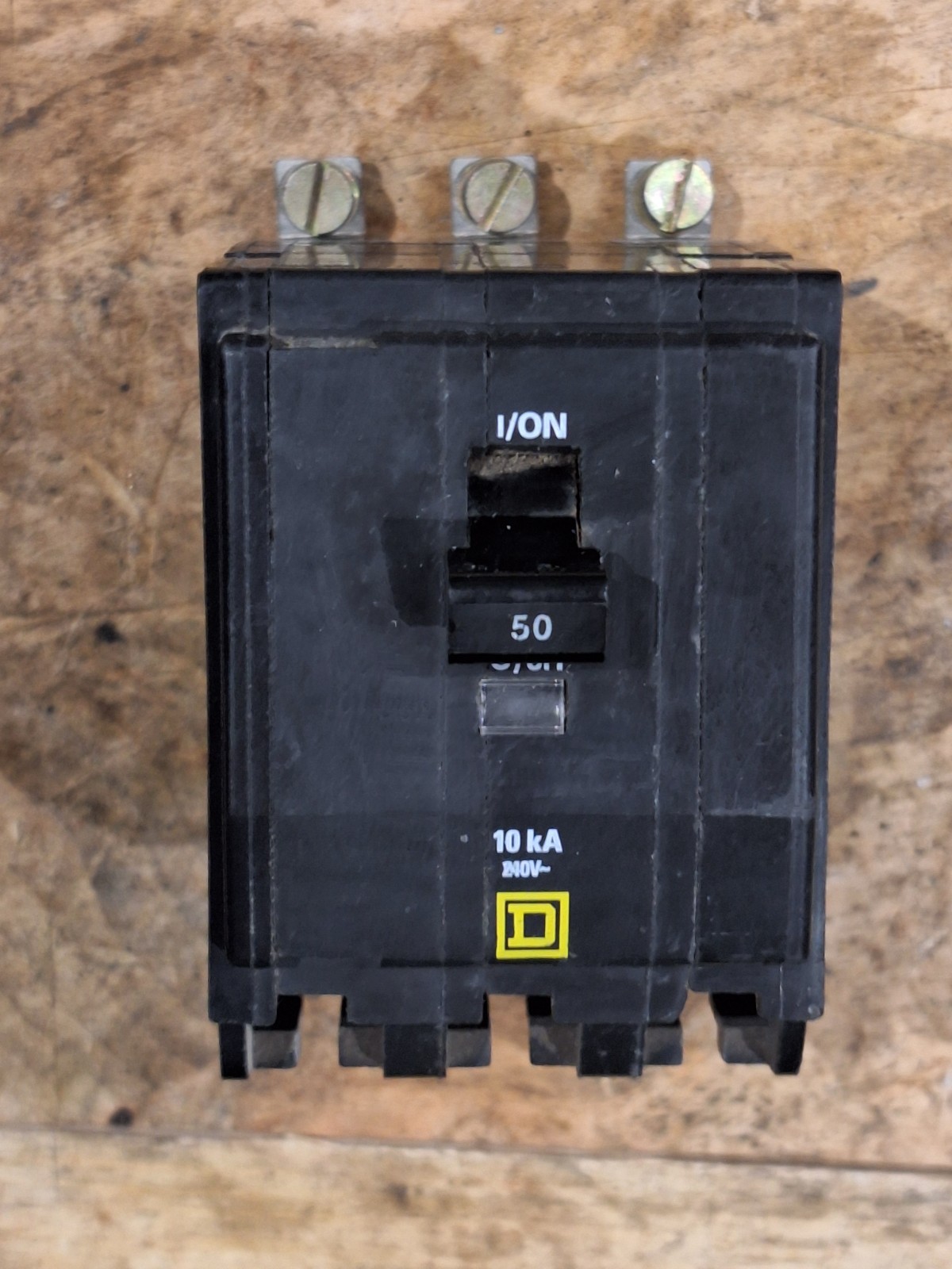 SQUARE D QOB350 CIRCUIT BREAKER 50A 3P 240V USED CONTINUITY TESTED