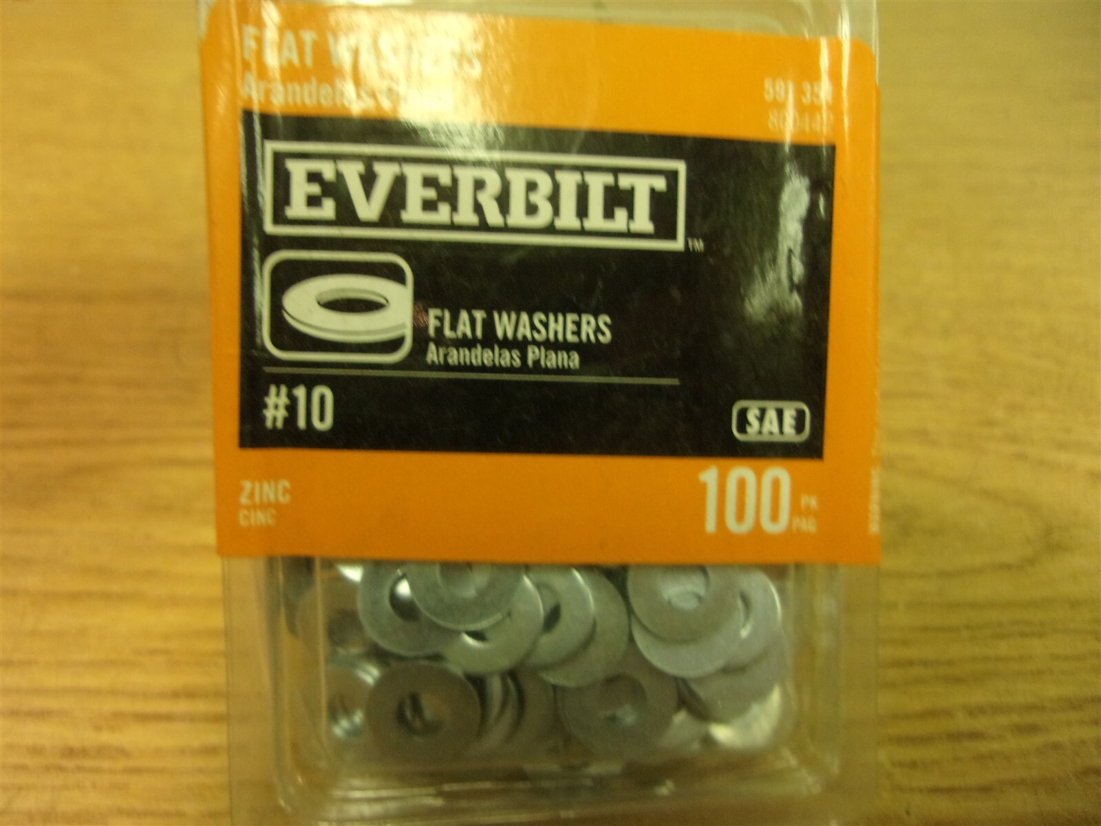 NEW Everbilt Flat Washers #10 Zinc box of 100 *FREE SHIPPING*