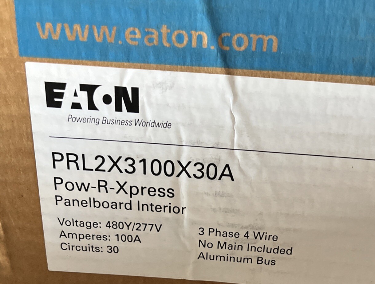 Eaton PRL2X3100X30A 408Y/277V 3P 100A 30C POW-R-XPRESS INTERIOR NIB