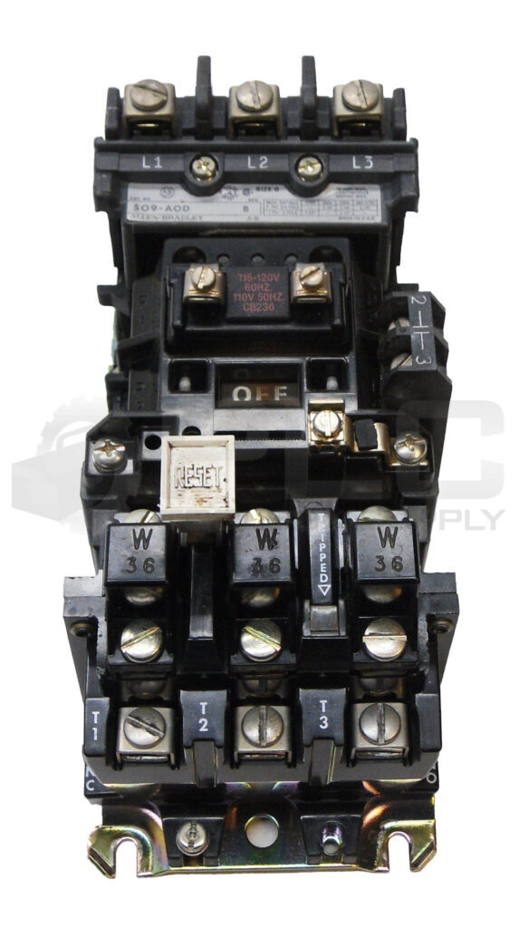 ALLEN BRADLEY 509-AOD /B W/ CB236 W/ 42185-800-01 W/ 595-A /B W/ W36 595-A02 /A