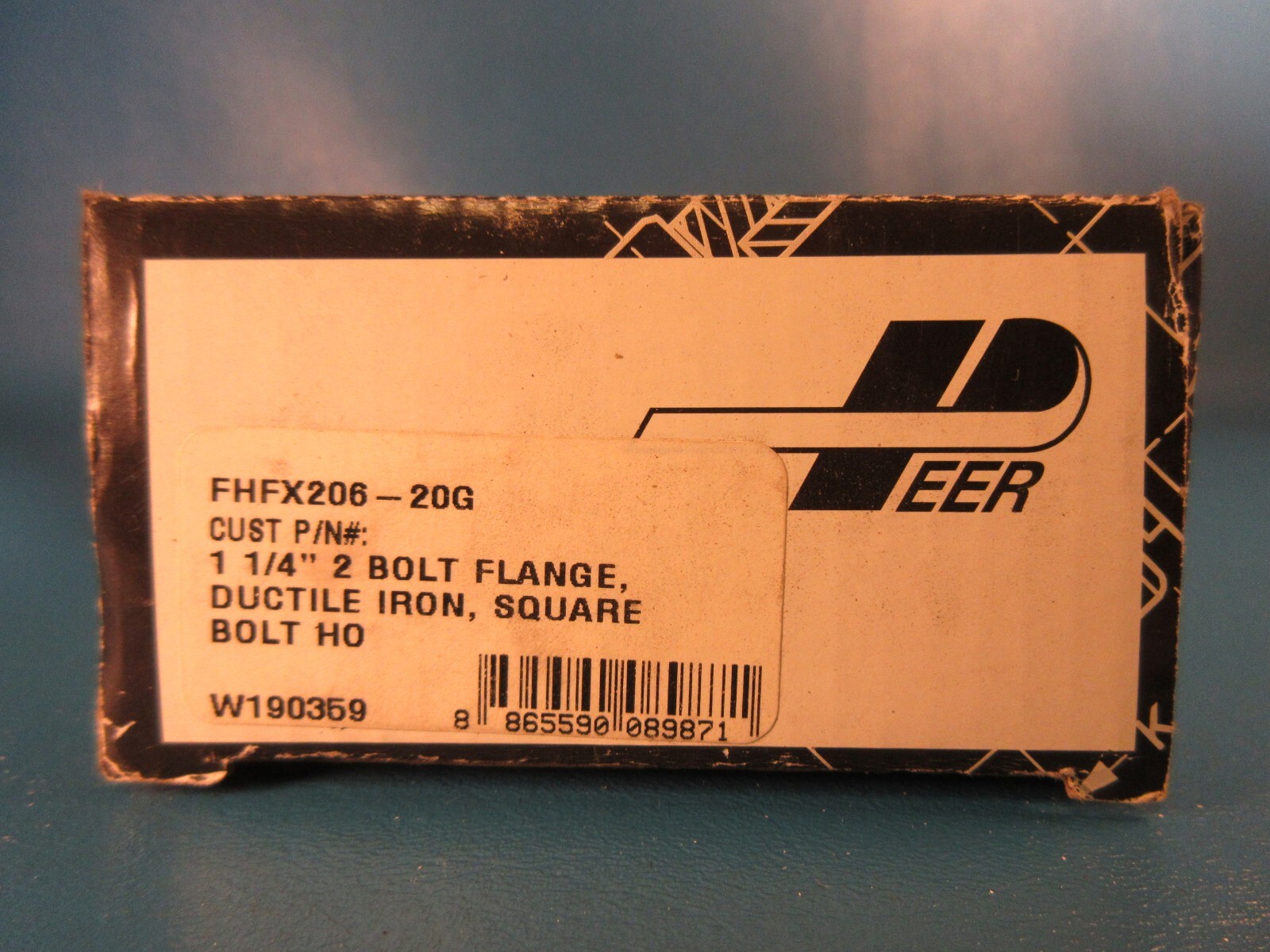 PEER FHFX206-20G, 2 Bolt Flange Unit, Eccentric Locking Collar, Single Lip Seals