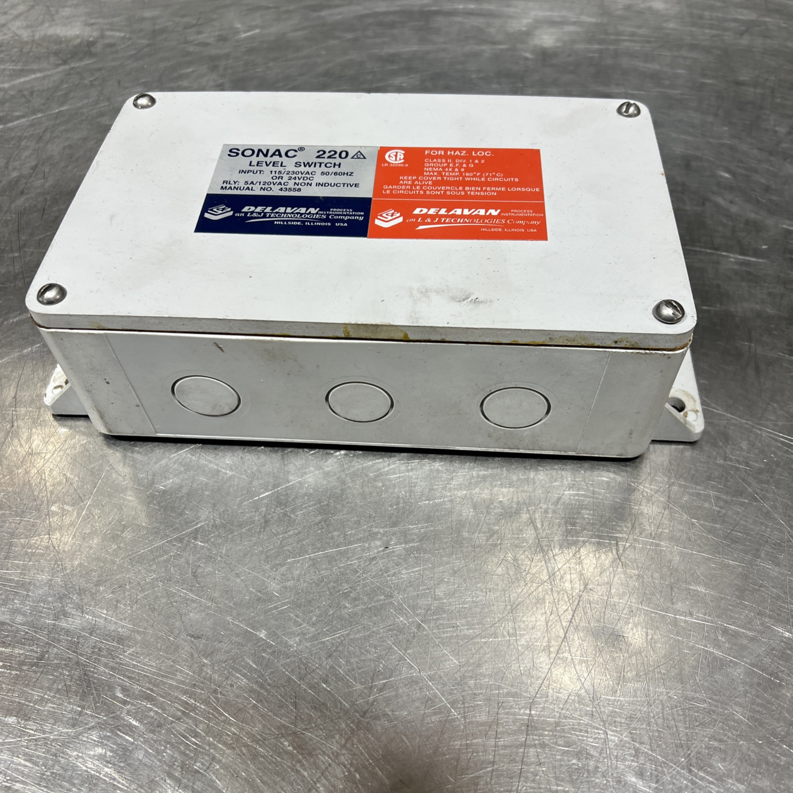 DELAVAN SONAC 220 43558 115/230VAC 5A Nos Surplus No Original Box