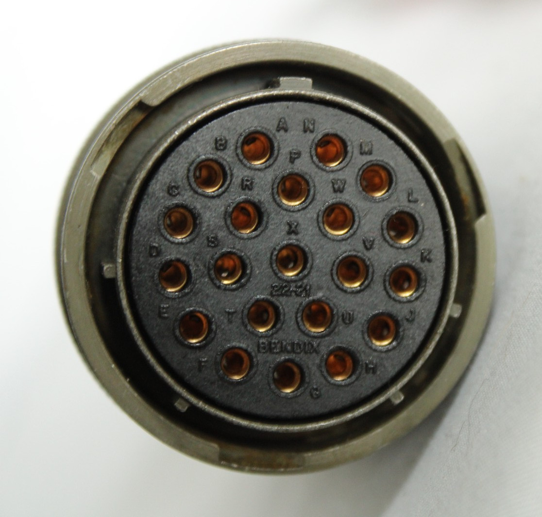 Bendix 22-21 19-Pin Circular Connector Female Plug Olive Drab Mil-Spec Amphenol