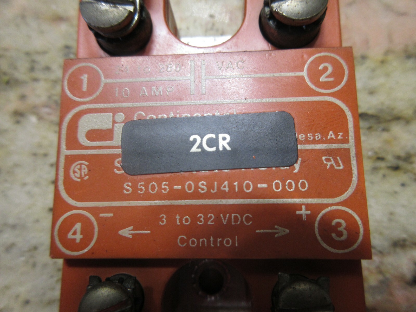 CONTINENTAL SWITCH S505-0SJ410-000 3 TO 32 VDC 10 AMP SOLID STATE RELAY EACH 1