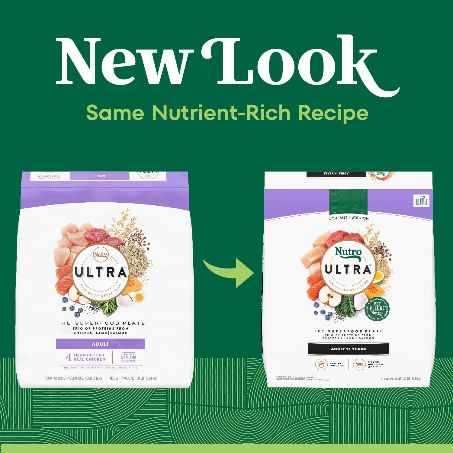 Nutro Ultra Adult Dry Dog Food with a Trio of Proteins from Chicken, Lamb, 30 lb