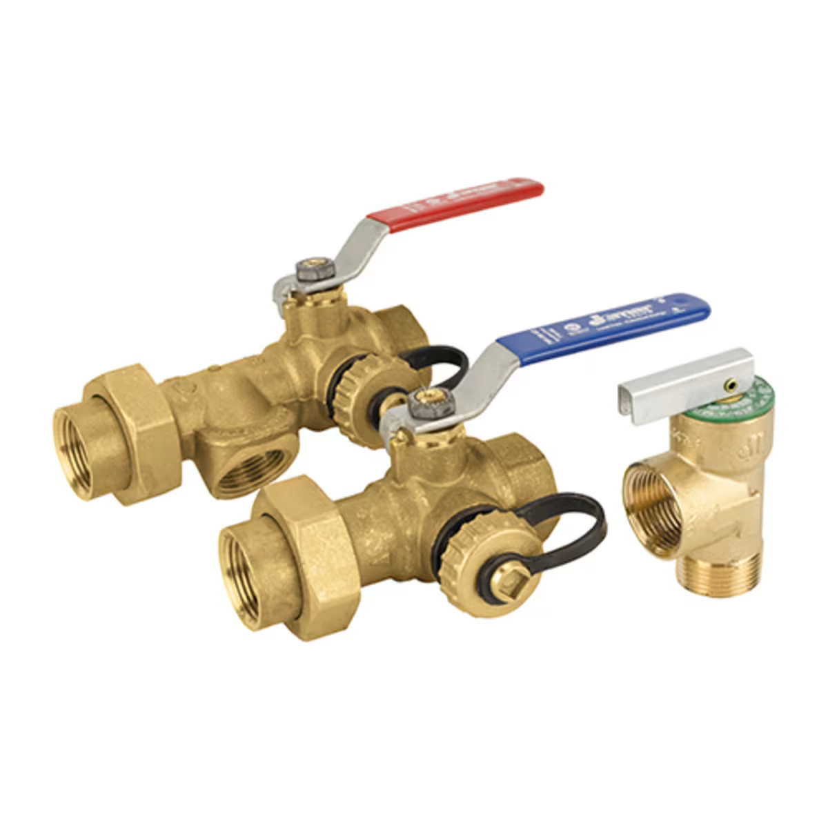 Jomar 810-524G Tankless Water Heater Valve Kit, 3-Way Ball, 600 WOG