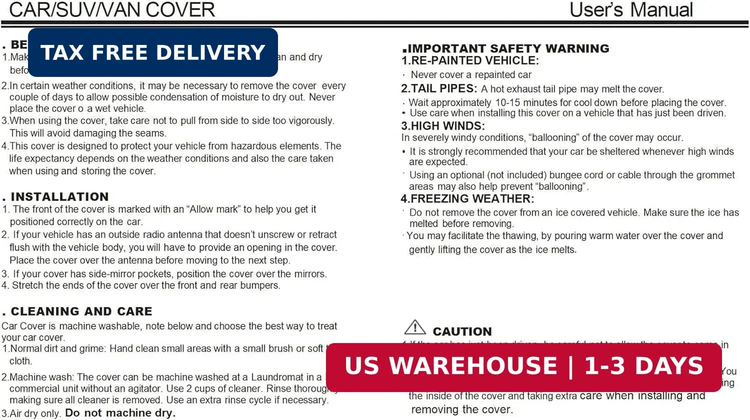 X AUTOHAUX Car Cover for Tesla Model Y 2020-2025 210D-PU Outdoor Full Car Cover