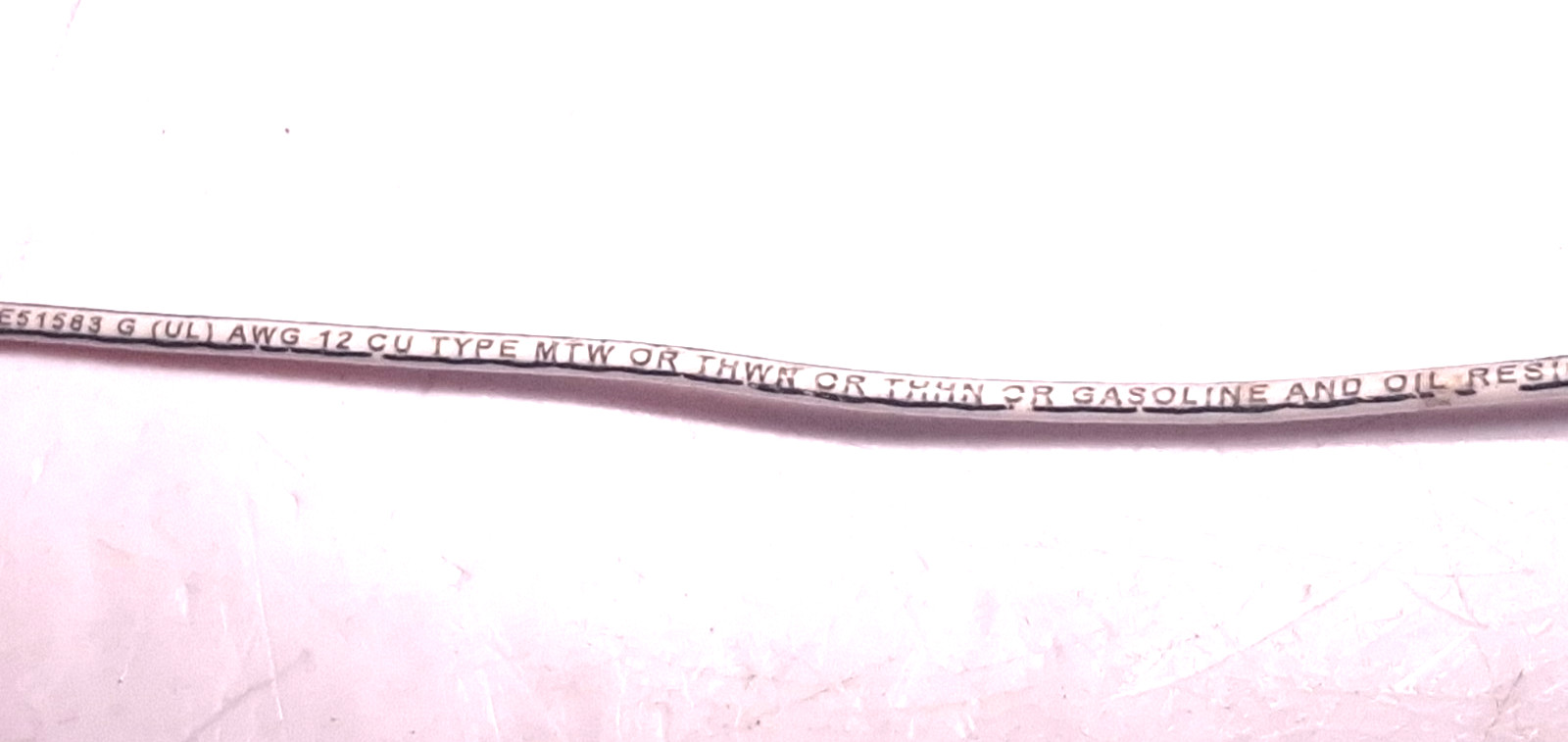 STRANDED 12 AWG THHN/THWN WIRE WHITE W/BLACK STRIPE 600V -SPOOL APPROX 2,050 FT