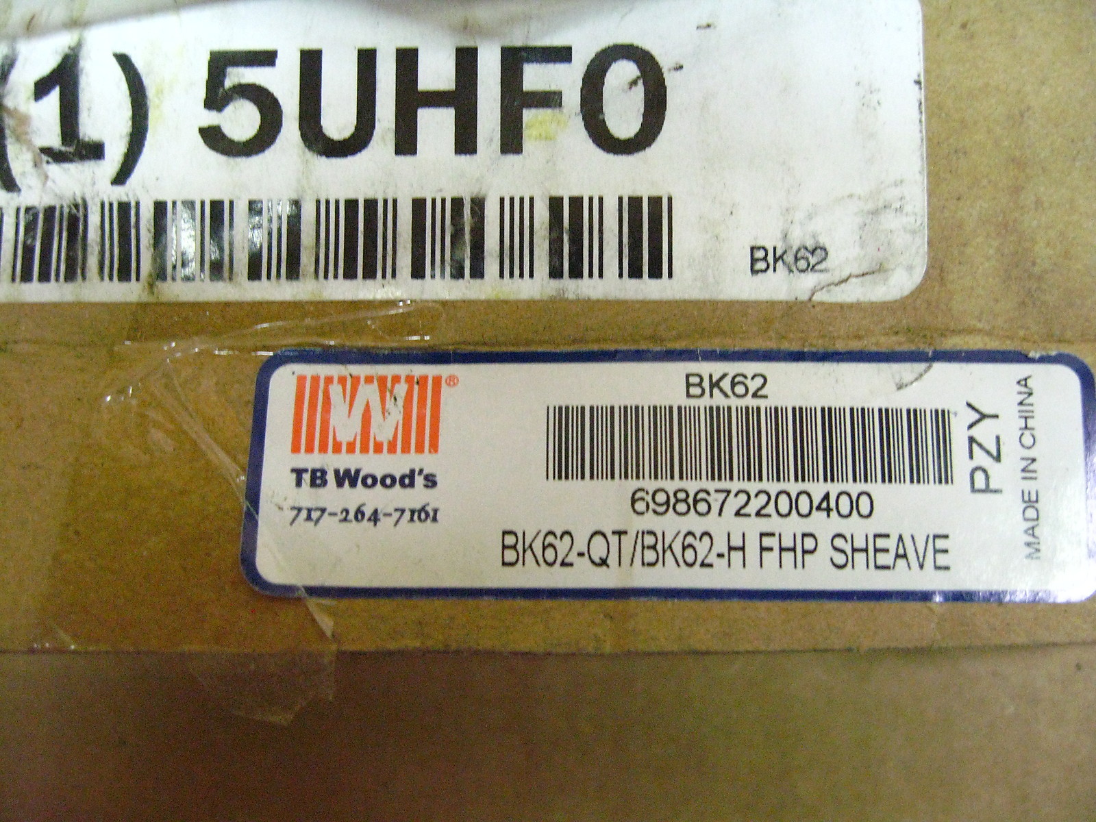 TB Wood’s BK62 V-Belt Pulley, QD, 5.95 In OD Single Groove NEW ( EC12-1 )