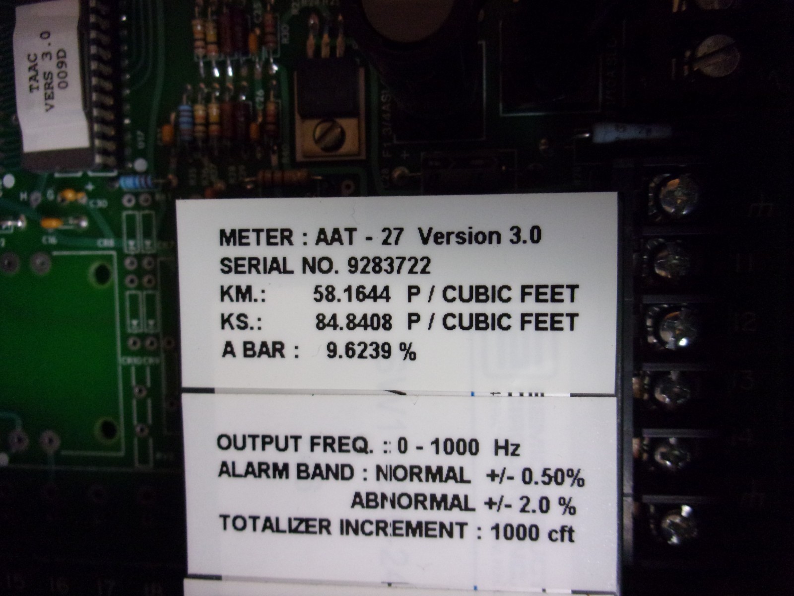 Invensys Auto-Adjust Turbo-meter, AAT-27